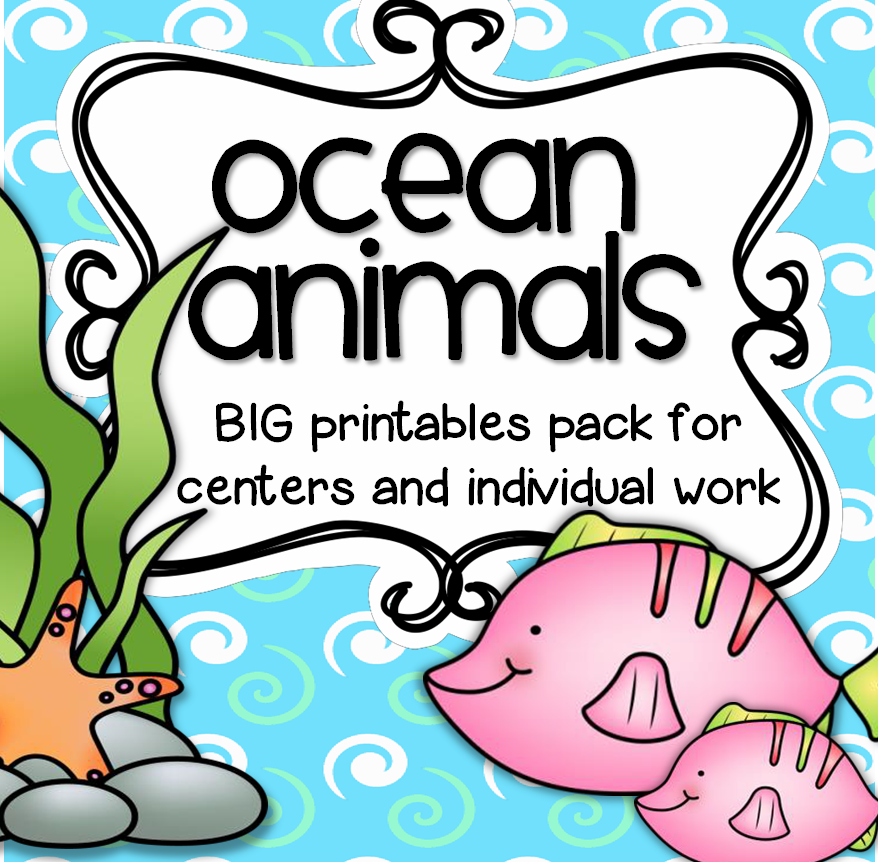 Ocean Animals BIG Pack of Printables for Centers and Games for Preschool