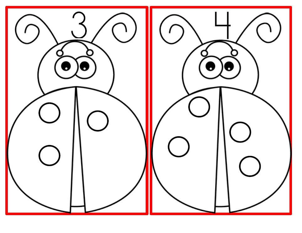 animals kindergarten worksheets on Bingo 1 Numbers Numbers Counting Dots 15 LADYBUGS Fine