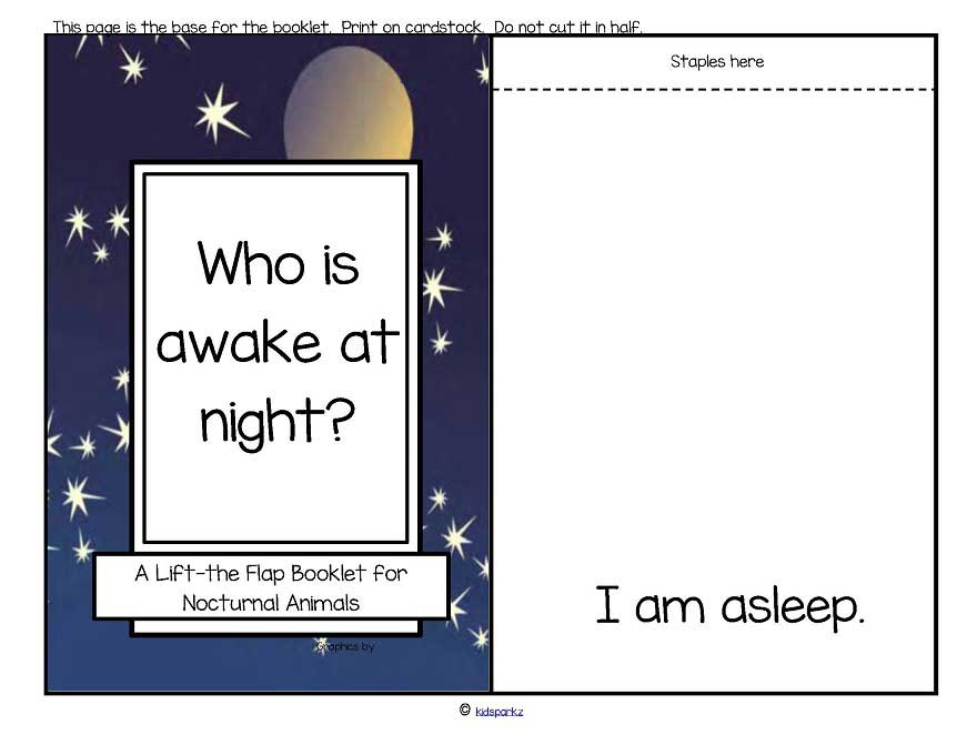 A Lift-the Flap booklet for Nocturnal Animals: Who is awake at night?