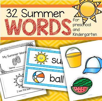 SUMMER Vocabulary Center and Group Activities for Preschool and ...
