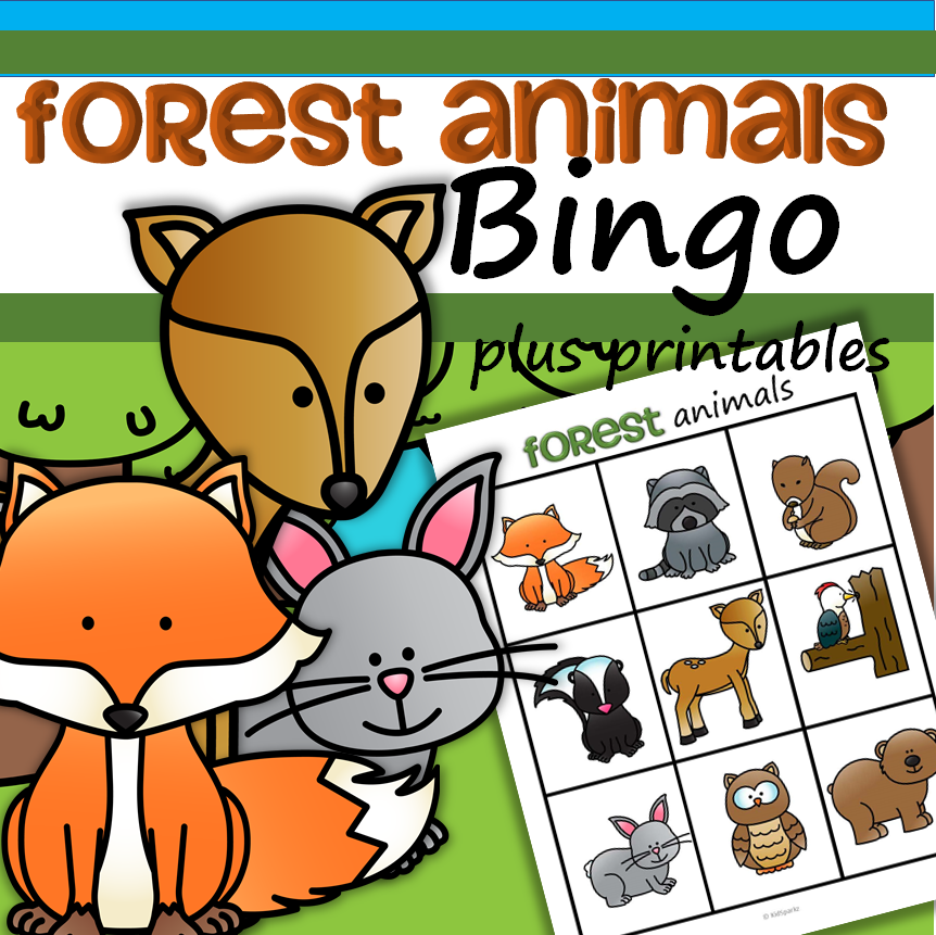 Forest Animals Bingo plus Supporting Printables for Preschool and Pre-K