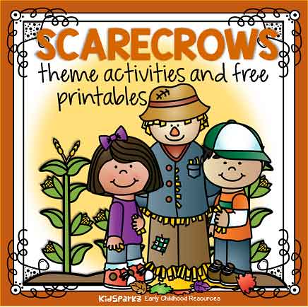 Scarecrows theme printables and activities for preschool and kindergarten