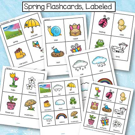 Spring flashcards 4 to a age, and 9 to a page. MEMBERS