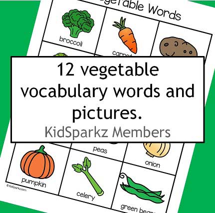 Vegetables vocabulary page - 12 words/ pictures. 