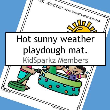Hot sunny weather playdough mat. 