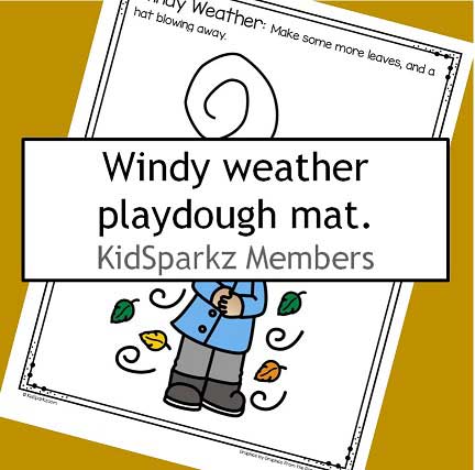 Windy weather playdough mat.