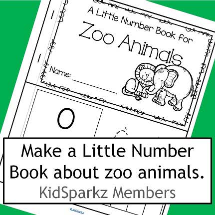 Zoo animals Little Number Book 0-10.