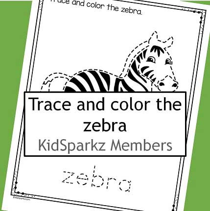 Tracing printable - zebra.